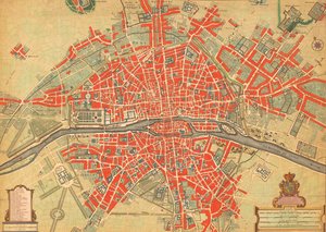 18世紀のフランス、パリの地図。(プリント） 作： Unbekannter Künstler