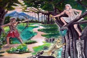 20151029, ビエンチャン, ラオス :仏教寺院のワット・インペン。ジャータカ物語は、お釈迦様の前世（つまり、お釈迦様になるために最後に生まれてくる前）についての物語です 作： Unbekannt