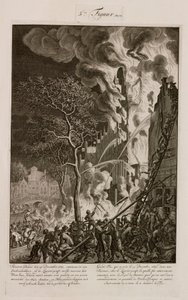 1669年12月29日、オランダ・アムステルダムの製糖所で発生した火災 作： Unbekannt