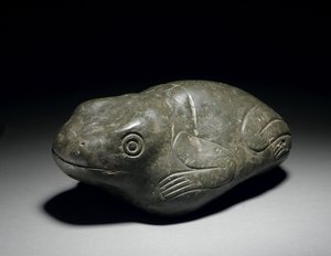 珍しいアステカの石のカエル、c.1200-1521 作： Unbekannt