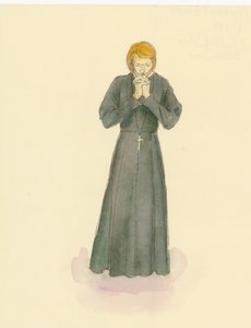 中世の僧侶の復元イラスト 作： Unbekannter Künstler