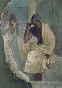 悲劇詩人の家の役者と仮面 作： Unbekannter Künstler