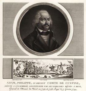 アダム・フィリップ、クスティーヌ伯爵、フランス革命派の将軍、反逆罪で処刑される 1793年