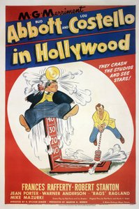 バド・アボットとルー・コステロが出演する映画「Two Ninnies in Hollywood, ABBOTT AND COSTELLO IN HOLLYWOOD from SYLVANSIMON」のポスター 1945年 作： Unbekannt