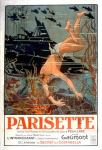 Louis Feuillade監督の映画「Parisette」のポスター 1921年サイレント映画