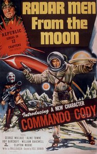 フレッド・ブラノン監督の映画『月から来た男たち（Radar men from the moon）』にジョルジュ・ウォレス、アライン・タウン、ロイ・バークロフトが出演したときの写真 1952年 作： Unbekannt