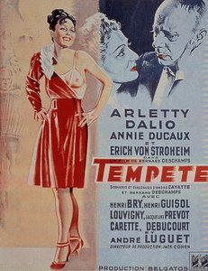 1940年、BernardDeschampsとArlettyによる映画「Tempete」のポスター。 作： Unbekannt