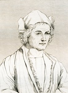 アルブレヒト・デューラーの父親（1497年にアルブレヒト・デューラーが描いた絵の後）、1808年に出版された「The Historic Gallery of Portraits and Paintings」より 作： Unbekannt