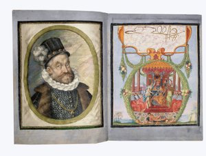 アルバムAmicorum-PhilippHainhoferのDasGrosse Stammbuch、ドイツ語、ラテン語、フランス語、イタリア語 作： Unbekannt