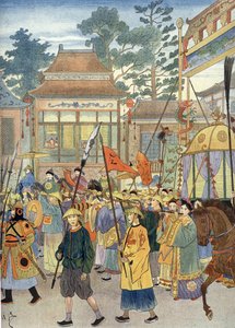 古代中国の国歌の比喩: 駕籠の皇帝、1900 年頃 (図) 作： Unbekannter Künstler