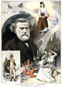 アンブロワーズ・トマと『ミニヨン』1000回公演、1895年頃（プリント） 作： Unbekannter Künstler