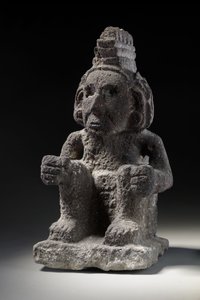 Macuilxochitlのアステカの石像、c.1200-1521 作： Unbekannt