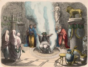 古代ギリシャ。アポロを祀る神社デルフィの神託 作： Unbekannt