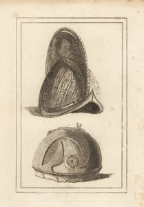 戦利品で装飾された古代ヴェネチアのモリオンヘルメットと、カンネで発見された古代ローマのヘルメット 作： Unbekannt