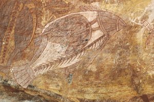 オーストラリア、ノーザンテリトリー、アーネムランド、カカドゥ国立公園、オビリ・ロック、アボリジニの岩絵 作： Benjamin Baud