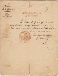 パリ・コミューン下の戦時代表ギュスターヴ・ポール・クリュゼの自筆書簡DIM.10,7x6,8 cm 1871年 作： Unbekannt