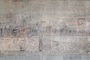 Baixos-relevos na galeria sul de Angkor wat, Camboja 作： Unbekannter Künstler