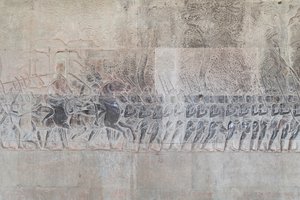 アンコール ワット、カンボジアの南ギャラリーのレリーフ 作： Unbekannter Künstler