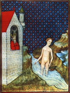 14世紀に描かれた『感覚の聖書』の細密画にちなんだバテシバ 作： Unbekannter Künstler