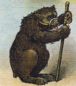 クマ。Alphabet de ma petite fille "の中のエングレーヴィング。Bernardin-Bechet and Fils, bookseller-publishers, Paris, around 1895.壊れないアルバムをキャンバスに。Bibliotheque des Bebes（ビブリオテック・デ・ベベ）。12ページ。読書法とイラスト入りのアベコベが入ったアルバム。薄さ：29インチ 作： Unbekannt