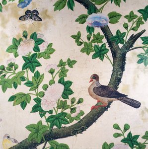 鳥の壁紙、1840年頃 作： Unbekannter Künstler