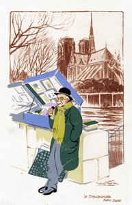 1900年頃、パリ、本売り（Le Bouquiniste 作： Unbekannter Künstler