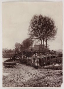 橋、橋の上のパイル・チルドレン、1890年頃 作： Unbekannt