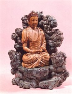 ターコイズのマトリックスの玉座にある仏陀、明王朝 作： Unbekannt