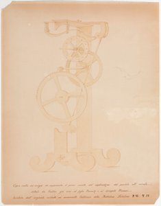 ガリレオが提案した振り子のアプリケーションの図面（1642年頃）。 作： Unbekannt