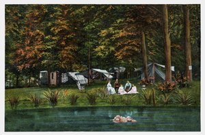 アメリカでのキャンプ、1910年頃（プリント） 作： Unbekannter Künstler