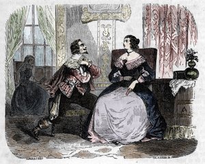 アルマン・ジャン・デュ・プレシ・ド・リシュリュー枢機卿（1585年-1642年）、国王ルイ13世に嗣子を与えなかったアンヌ・ドートリッシュ王妃（1601年-1666年）に接近 1637年（アンヌ・ドートリッシュ王妃を誘惑するリシュリュー枢機卿