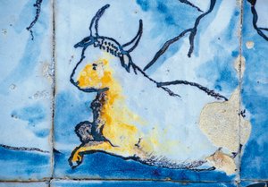 牛、タイル、フロンテイラ侯爵家宮殿、リスボン、ポルトガル 詳細 作： Benjamin Baud