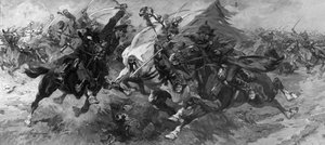 騎兵隊の攻撃」Nさんの絵、サモキッシュ、ロシア内戦、コサック。 作： Unbekannt