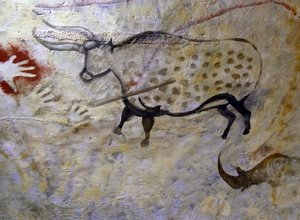 アルタミラ洞窟で発見された洞窟壁画（写真） 作： Unbekannter Künstler