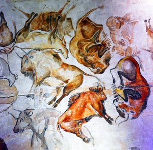 アルタミラ洞窟で発見された洞窟壁画（写真） 作： Unbekannter Künstler