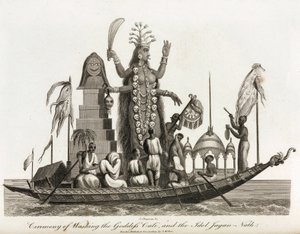女神カリと偶像ジャガン・ナートを洗う儀式 作： Unbekannt