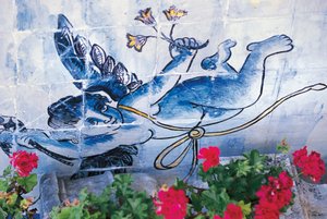 ケルビム、タイル、フロンテイラ侯爵家宮殿、リスボン、ポルトガル、詳細 作： Benjamin Baud
