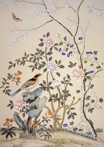 Papel de parede Chinoiserie, Marble Hill House, Twickenham, Richmond, Middlesex, Reino Unido