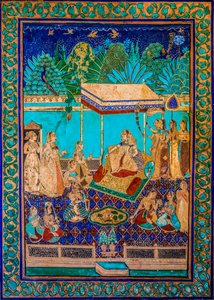 Virtuoso Fine PaintingsのあるChittra Sala Courtyard、Taragarh Fort、Bandi、Bandi、Rajasthan、インド、アジア（写真）