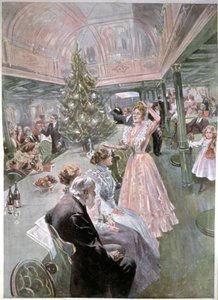 クルーズ船のクリスマス・イブ、1900年頃（イラスト） 作： Unbekannter Künstler