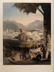 メインバザールと城塞のあるアフガニスタンのカンダハール市。 作： 無名の画家