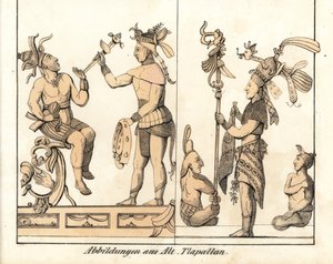 トラパラン（メキシコ）のドローイング集。本のための石版画：フリードリッヒ・ヴィルヘルム・ゲーデッシュ（1785-1863）作、"Galerie complete en tableaux fideles des peuples d