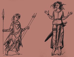 フランク人の衣装、4～8世紀 作： Unbekannter Künstler