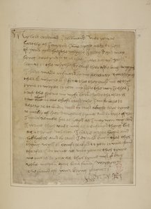 Cotton MS Vespasian F iii fol.73 Henry VIII から Thomas Wolsey への手紙、1518 年 6 月 (紙にペンとインク) 作： Unbekannter Künstler