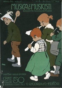 イタリアの音楽雑誌「Musica e Musicisti」の表紙、Gazzetta Musicale di Milano、Ricordi