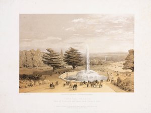 大博覧会後のクリスタル・パレス クリスタル・パレスのテラス・ステップから見た噴水と公園、1855年頃 作： Unbekannt