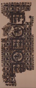 メリーメイキングのシーンが描かれたカーテンパネル、500年代 作： Unbekannt