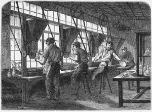 クリスタルのカッティング、1880年頃（エングレーヴィング） 作： Unbekannter Künstler