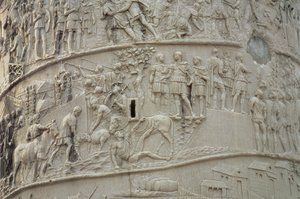 ローマ軍キャンプの日常 トラヤヌスの列柱より 紀元後2世紀 石彫作品（詳細 作： Unbekannt