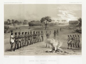 アピナージ・インディアンの踊り、ブラジル、1843-1847年頃 作： Unbekannt